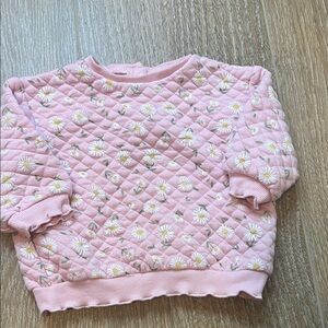 Little Me Pink Quilted Floral Sweatshirt